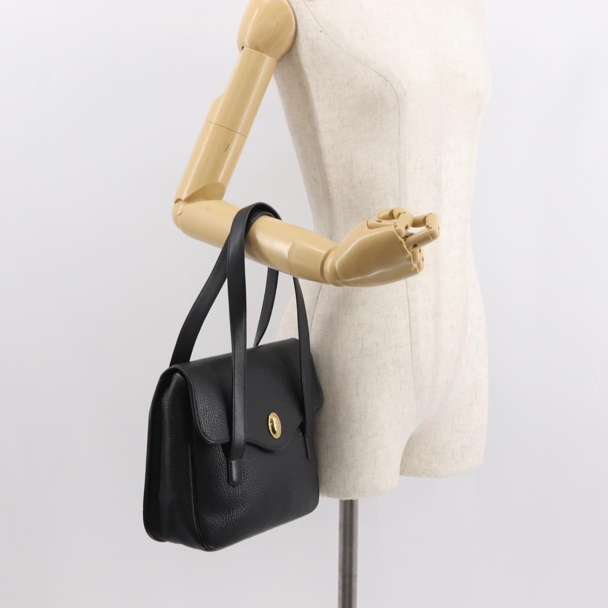 Christian Dior Vintage CD Handbag Leather, BLACK, LEATHER, Handbag