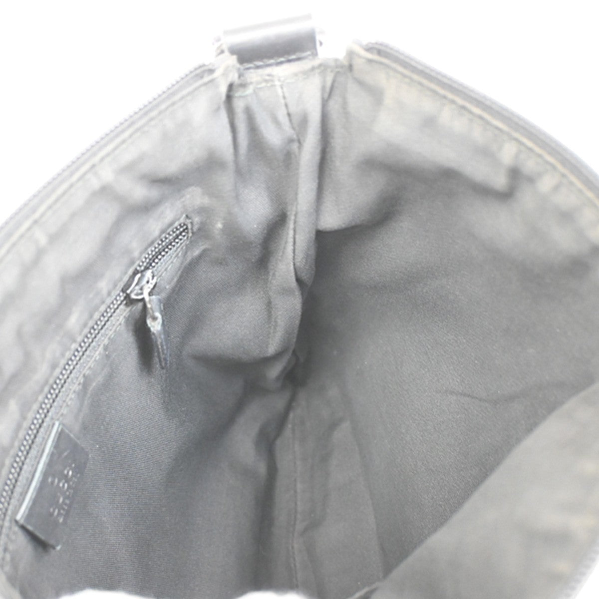 Gucci Zip Messenger GG Canvas with Perforated Leather, BLACK, CANVAS, Shoulder bag