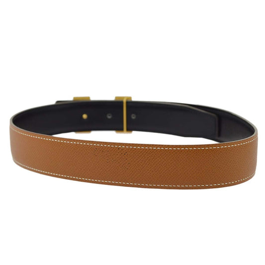 Hermes Constance Reversible Belt Leather, BROWN, LEATHER, Belts