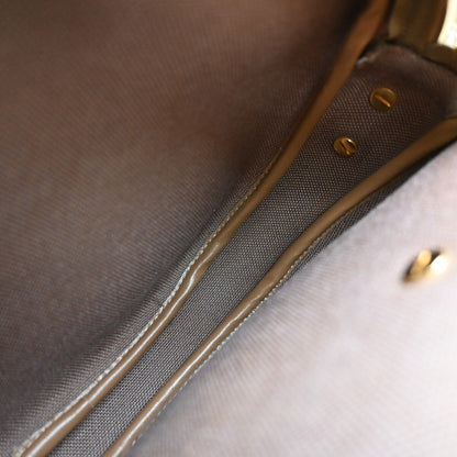 Christian Dior Vintage Honeycomb Flap Crossbody Bag Coated Canvas, BROWN, CANVAS, Crossbody bag