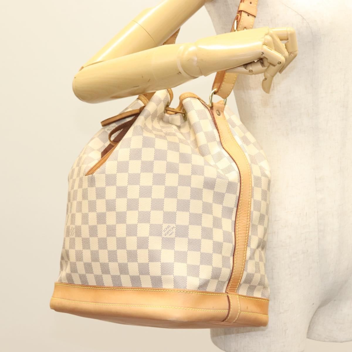 Louis Vuitton Noe Handbag Damier, WHITE, CANVAS, Shoulder bag