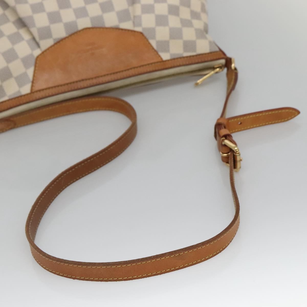 Louis Vuitton Siracusa Handbag Damier, WHITE, CANVAS, Shoulder bag