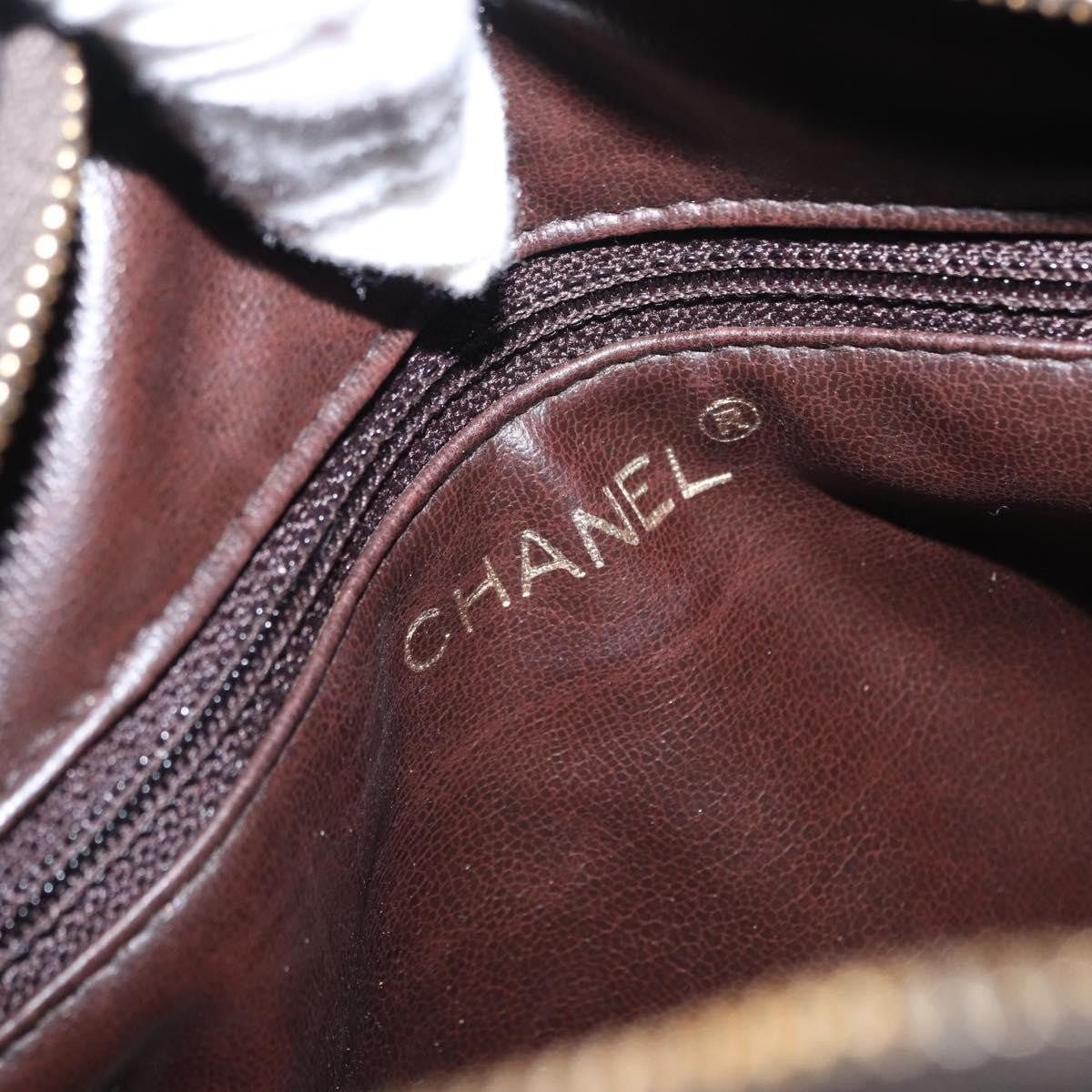 Chanel Vintage Front Pocket Camera Shoulder Bag Leather, BROWN, LEATHER, Shoulder bag