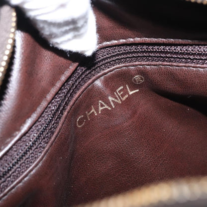 Chanel Vintage Front Pocket Camera Shoulder Bag Leather, BROWN, LEATHER, Shoulder bag