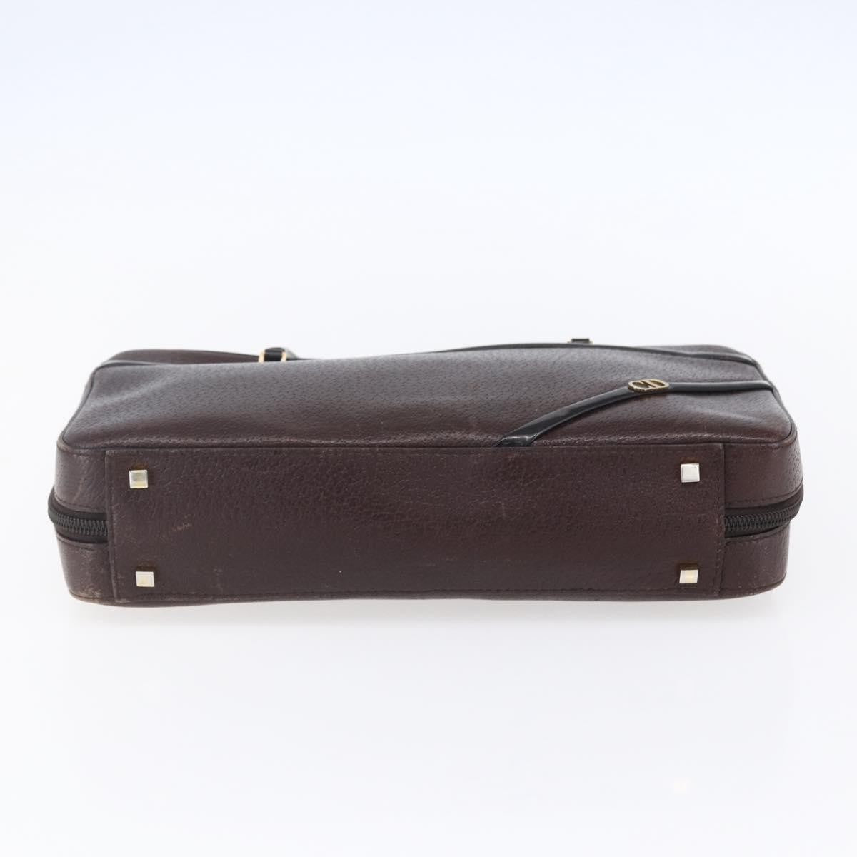 Christian Dior Vintage CD Handbag Leather, BROWN, LEATHER, Handbag