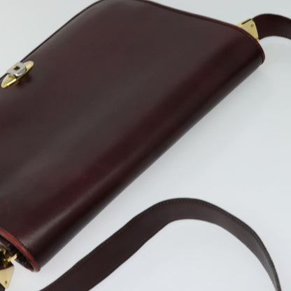 Bally Vintage Shoulder Bag Leather, Burgundy, Leather, Shoulder Bag