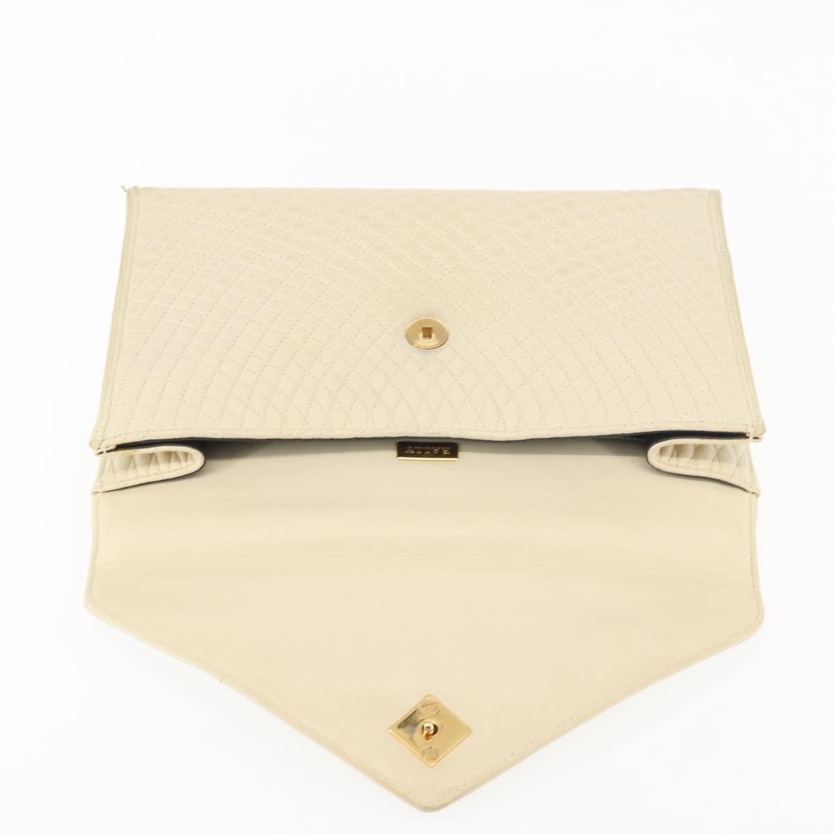 Bally Vintage Handbag Quilted Leather, BEIGE, LEATHER, Handbag