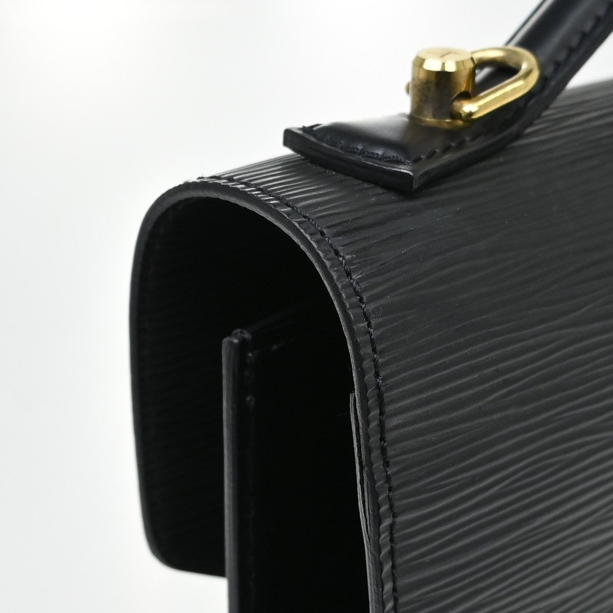 Louis Vuitton Monceau Handbag Epi Leather, Black, Leather, Handbag