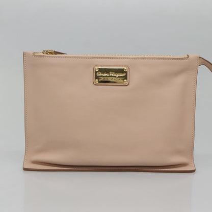 Salvatore Ferragamo Sookie Satchel Leather, BEIGE, LEATHER, Handbag