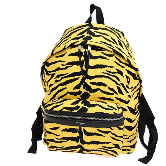 Saint Laurent City Backpack Canvas, YELLOW, CANVAS, Backpack