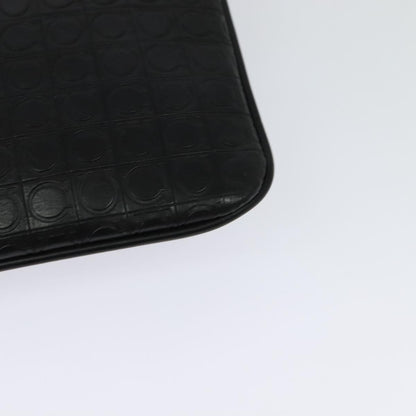 Salvatore Ferragamo Gancini Shoulder Bag Leather, BLACK, LEATHER, Shoulder bag