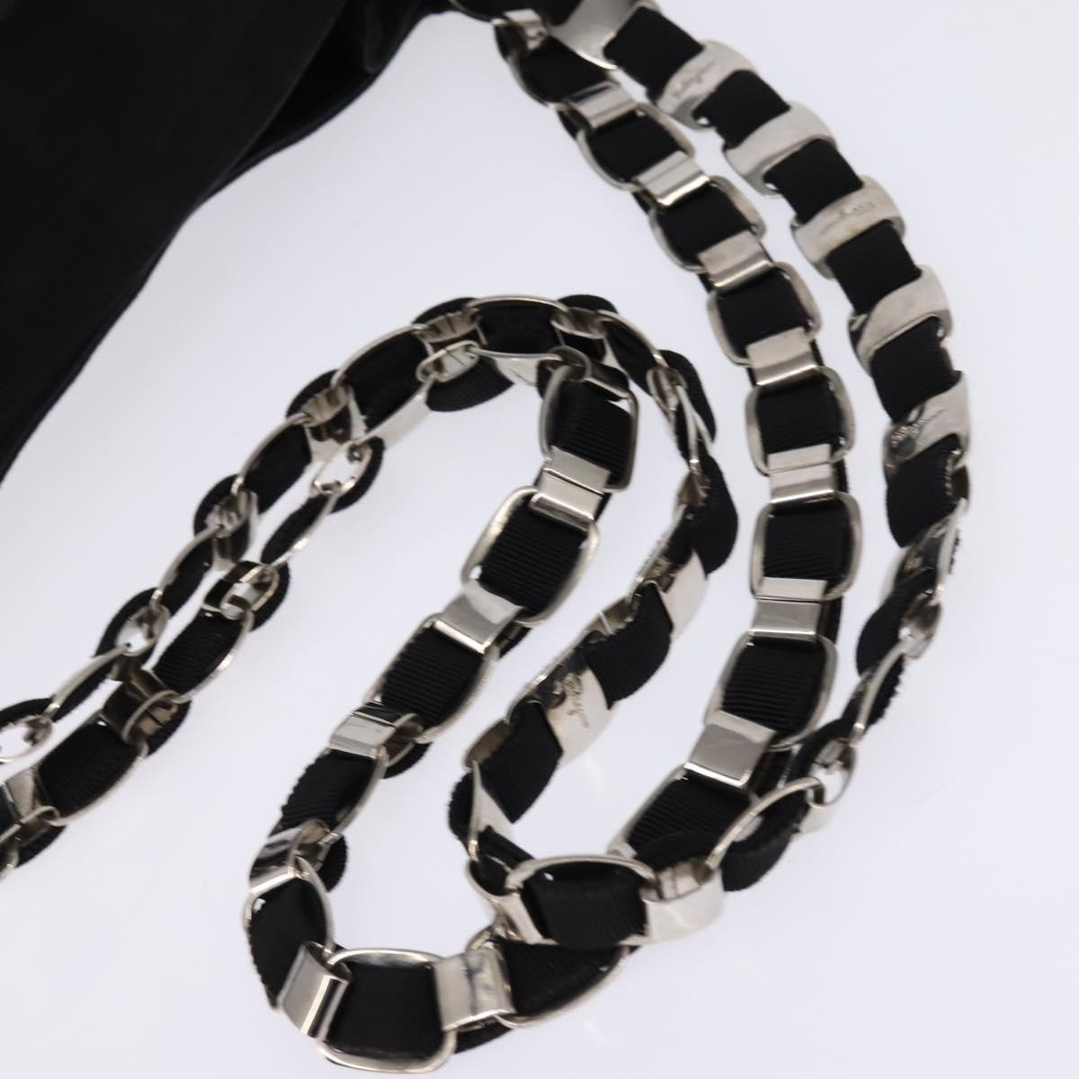 Salvatore Ferragamo Vala Shoulder Bag Canvas, BLACK, CANVAS, Shoulder bag