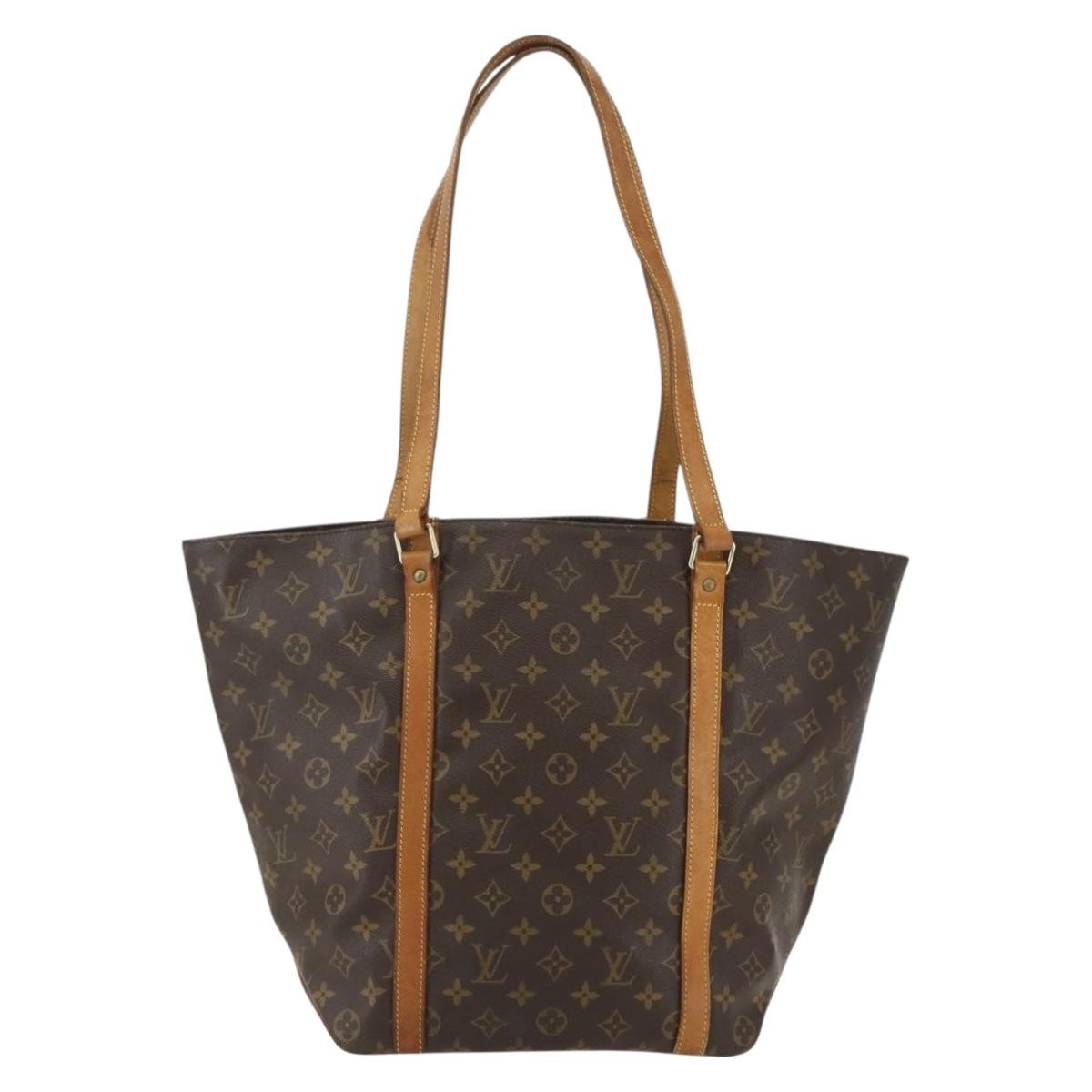 Louis Vuitton Shopping Sac Handbag Monogram Canvas, BROWN, CANVAS, Tote bag