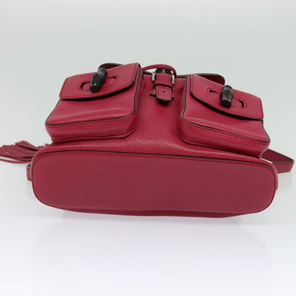 Gucci Bamboo Tassel Backpack Leather, PINK, LEATHER, Backpack