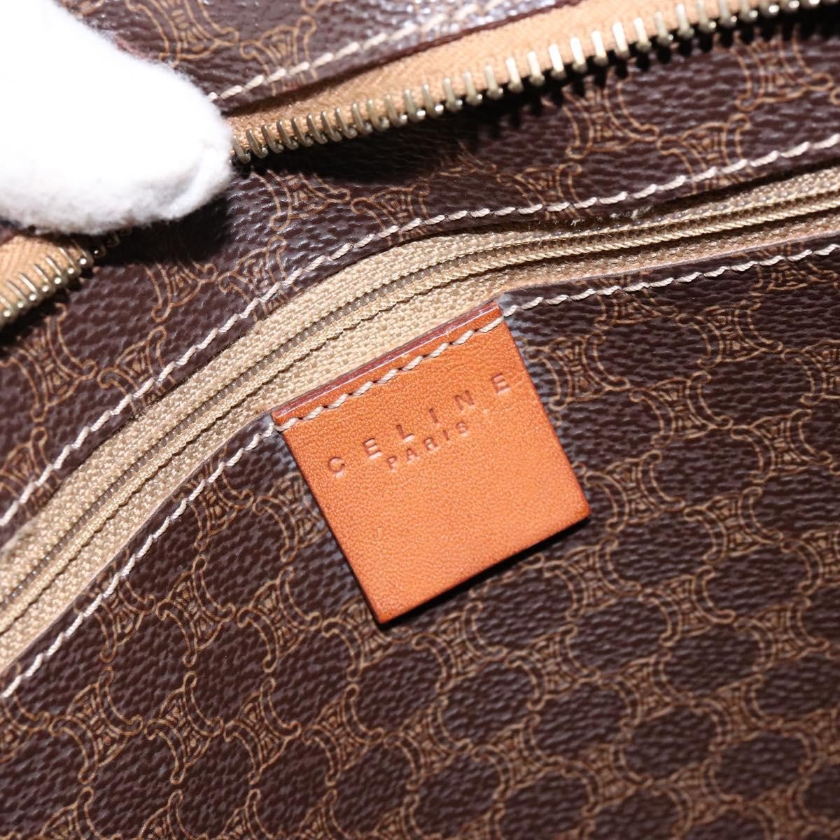 Celine Macadam Handbag Macadam with leather, BROWN, LEATHER, Handbag