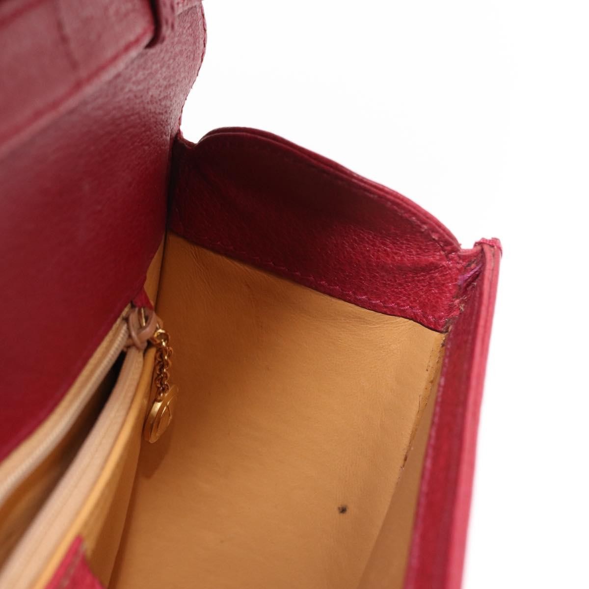 Gucci Vintage Bamboo Handle Bag Leather, RED, LEATHER, Handbag