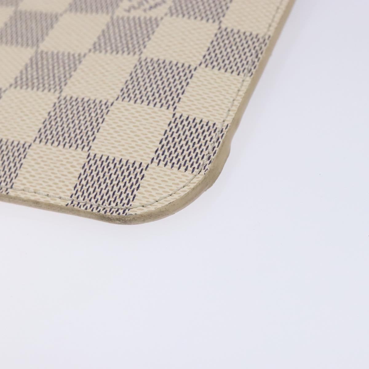 Louis Vuitton Neverfull Pochette Damier, WHITE, CANVAS, Clutche & pouche
