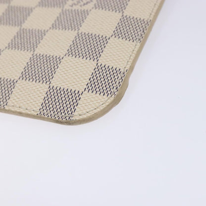 Louis Vuitton Neverfull Pochette Damier, WHITE, CANVAS, Clutche & pouche