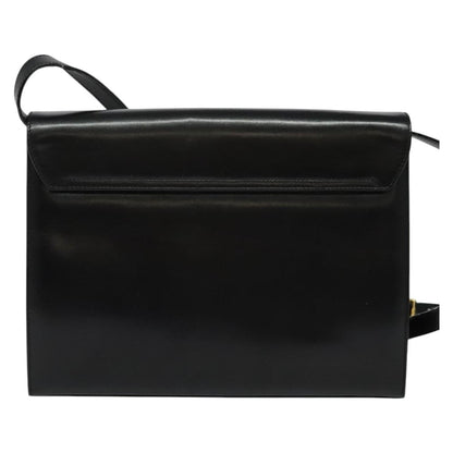 Salvatore Ferragamo Gancini Shoulder Bag Leather, BLACK, LEATHER, Shoulder bag