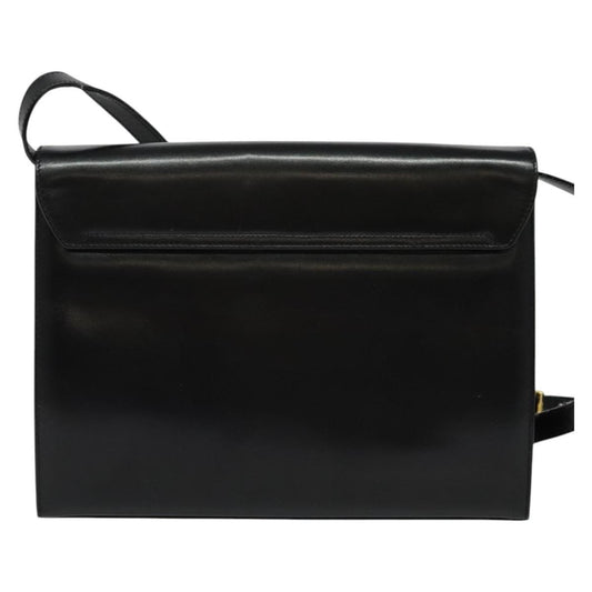 Salvatore Ferragamo Gancini Shoulder Bag Leather, BLACK, LEATHER, Shoulder bag