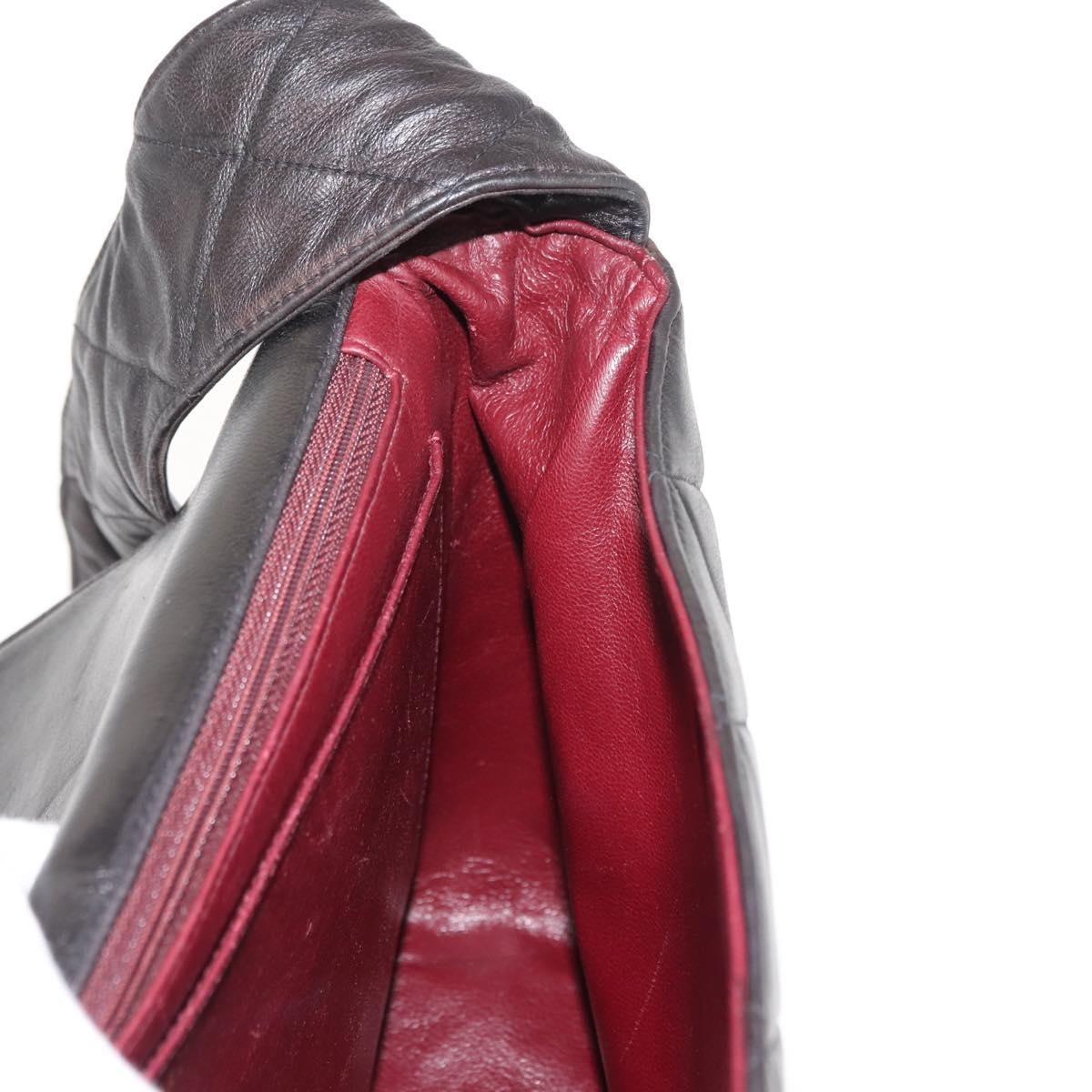 Chanel Vintage CC Square Flap Bag Quilted Lambskin, BROWN, LEATHER, Shoulder bag