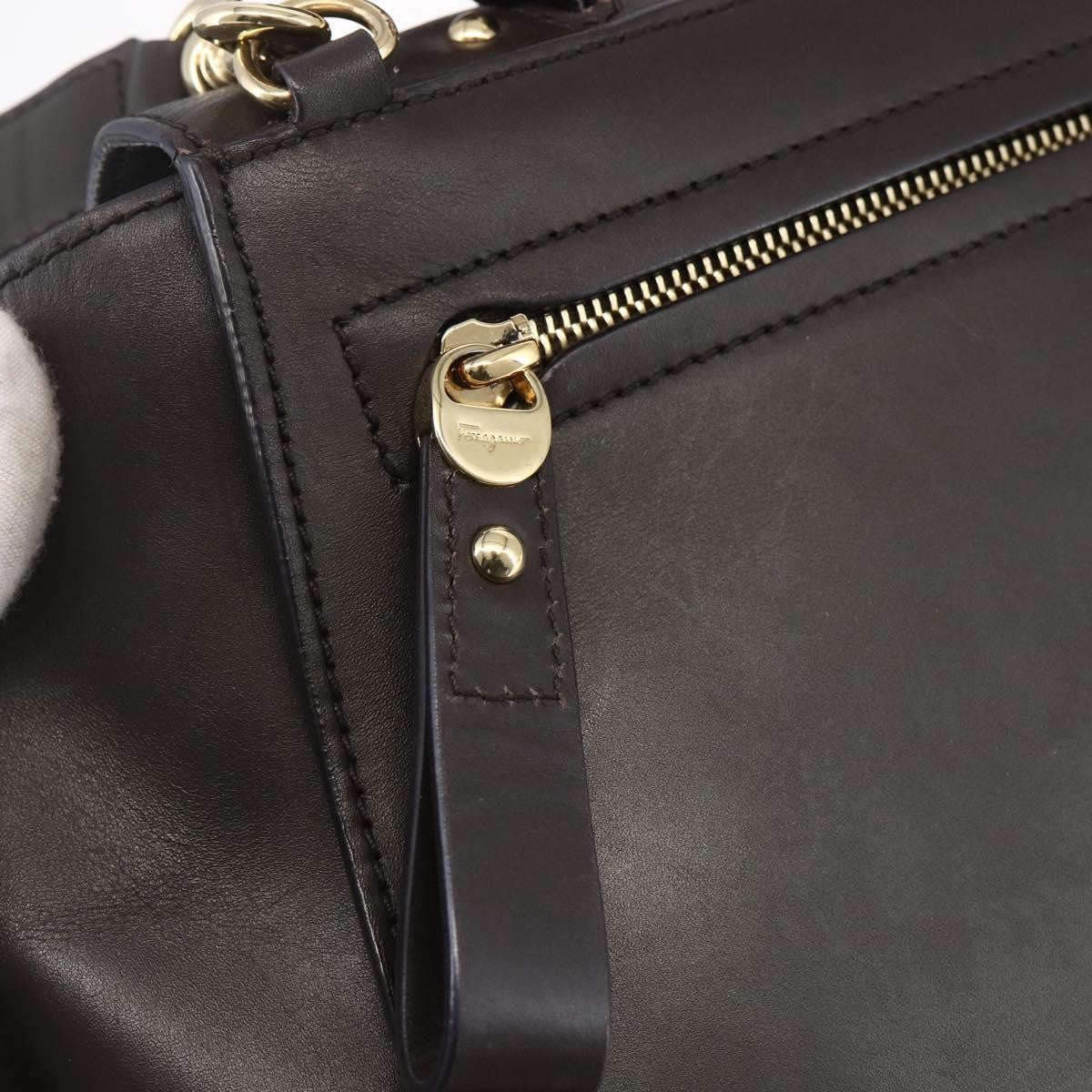 Salvatore Ferragamo Sofia Satchel Leather, BROWN, LEATHER, Handbag