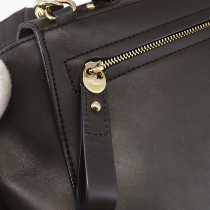 Salvatore Ferragamo Sofia Satchel Leather, BROWN, LEATHER, Handbag