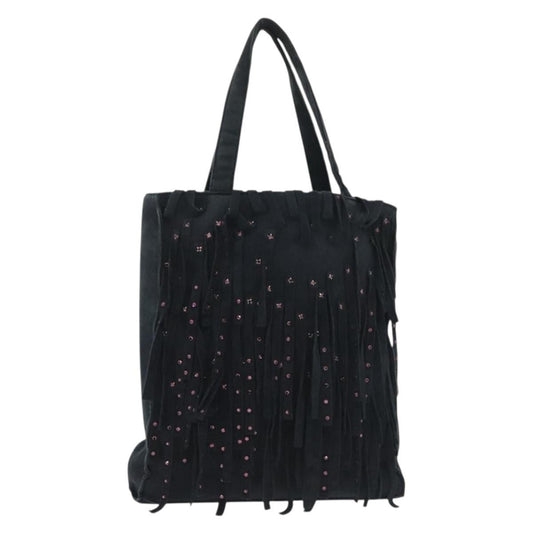 Chanel Vintage Fringe Tote Suede, NAVY, SUEDE, Tote bag