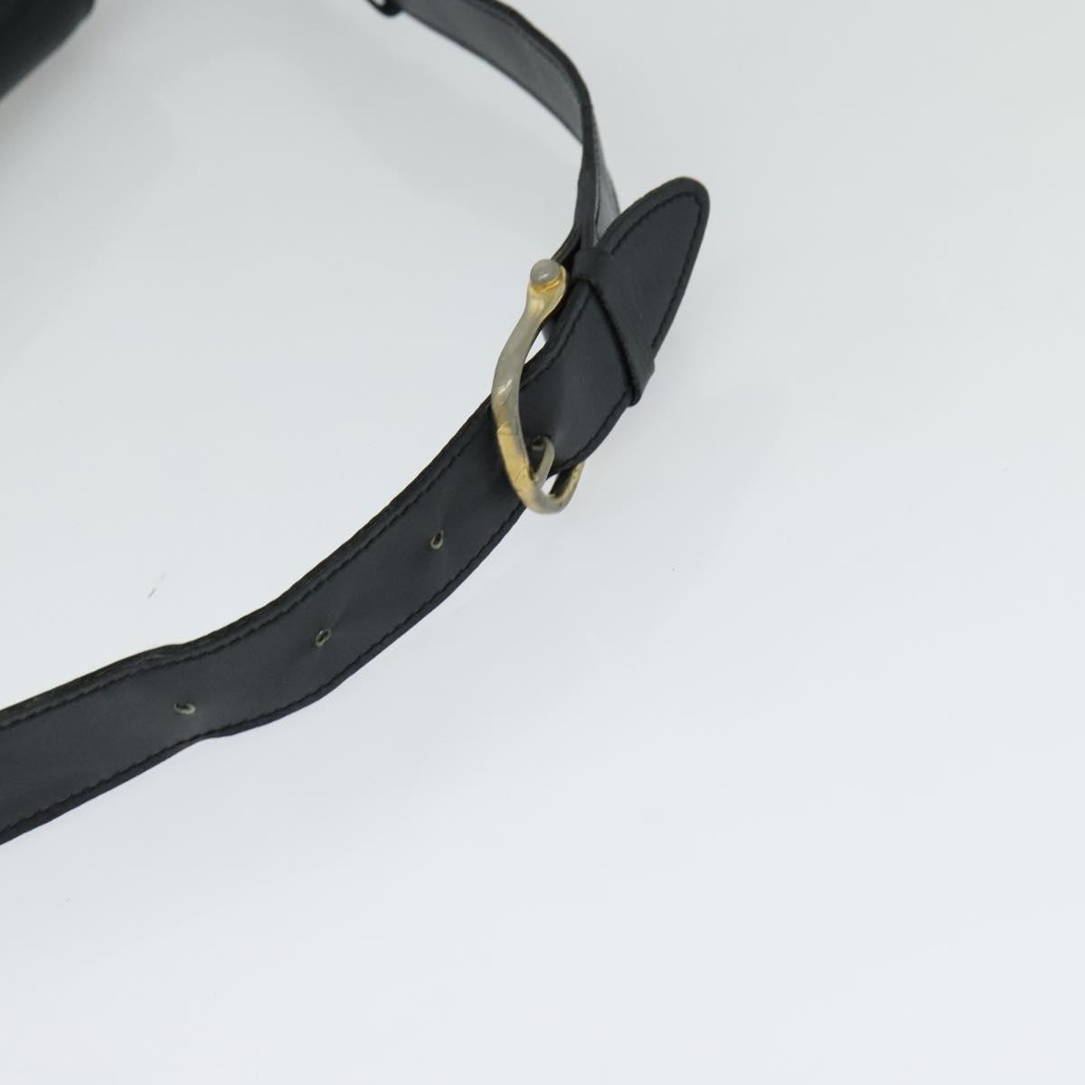 Celine Flap Shoulder Bag Leather, NAVY, LEATHER, Shoulder bag