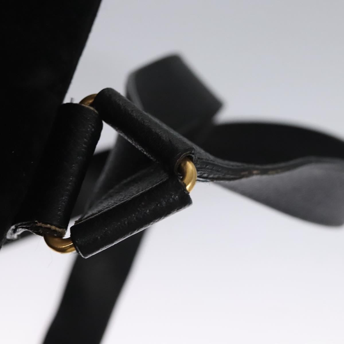 Gucci Vintage Bamboo Backpack Leather, BLACK, SUEDE, Backpack