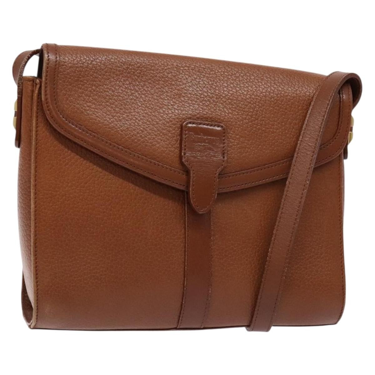 Burberry Flap Shoulder Bag Leather, BROWN, LEATHER, Shoulder bag
