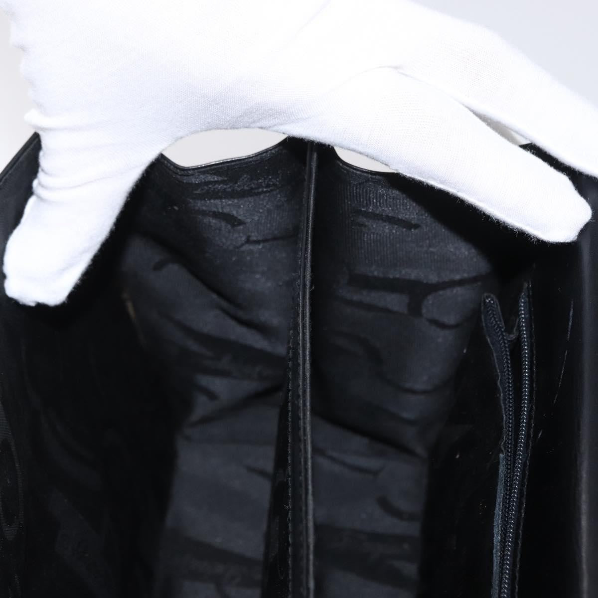 Salvatore Ferragamo Convertible Top Handle Bag Leather, BLACK, LEATHER, Handbag