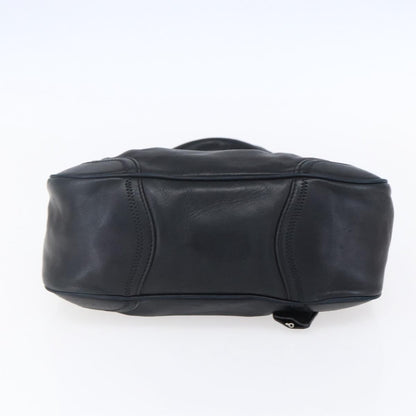 Prada Pushlock Shoulder Bag Leather, BLACK, LEATHER, Shoulder bag