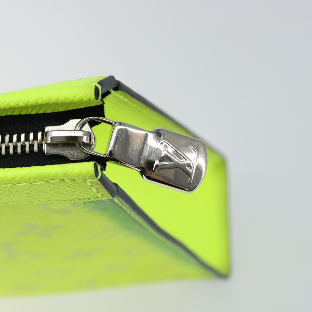 Louis Vuitton Pochette Voyage Monogram Taigarama, YELLOW, LEATHER, Clutche & pouche