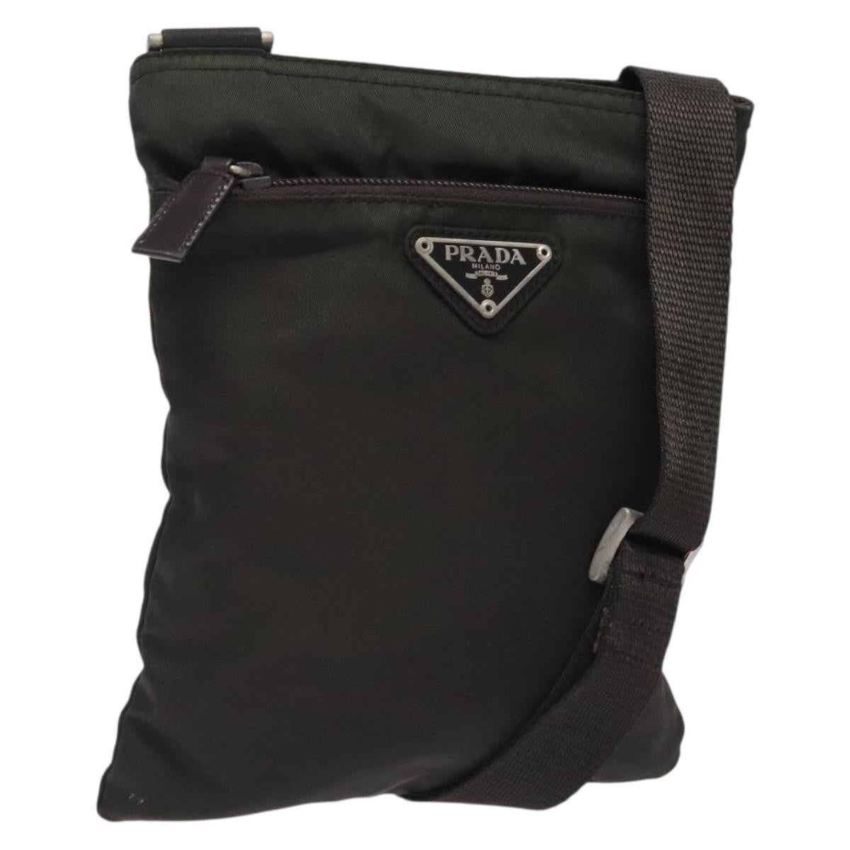 Prada Flat Messenger Bag Tessuto, KHAKI, NYLON, Shoulder bag