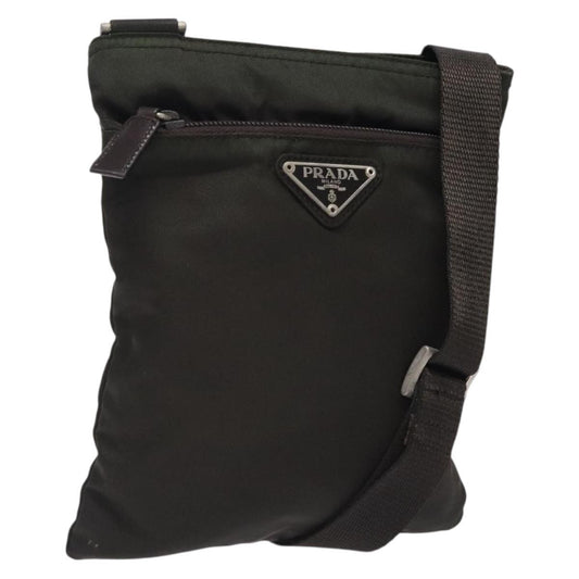 Prada Flat Messenger Bag Tessuto, KHAKI, NYLON, Shoulder bag