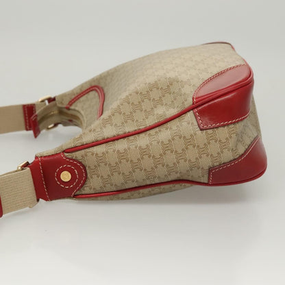 Celine Macadam Shoulder Bag Canvas, BEIGE, CANVAS, Shoulder bag