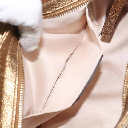 Salvatore Ferragamo Gancini Chain Clutch bag Leather, GOLD, LEATHER, Clutche & pouche