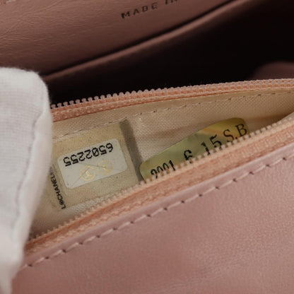 Chanel Ring Flap Bag Quilted Leather, PINK, LEATHER, Clutche & pouche