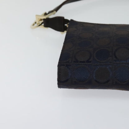 Salvatore Ferragamo Gancini handbag Canvas, NAVY, CANVAS, Handbag