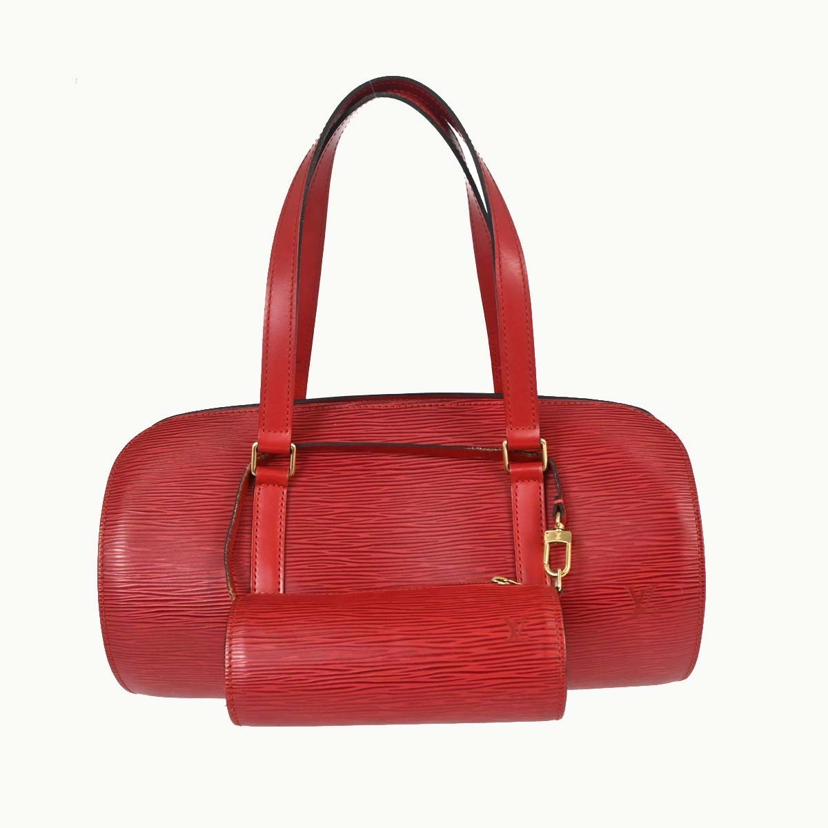 Louis Vuitton Soufflot Handbag Epi Leather, Red, Leather, Handbag