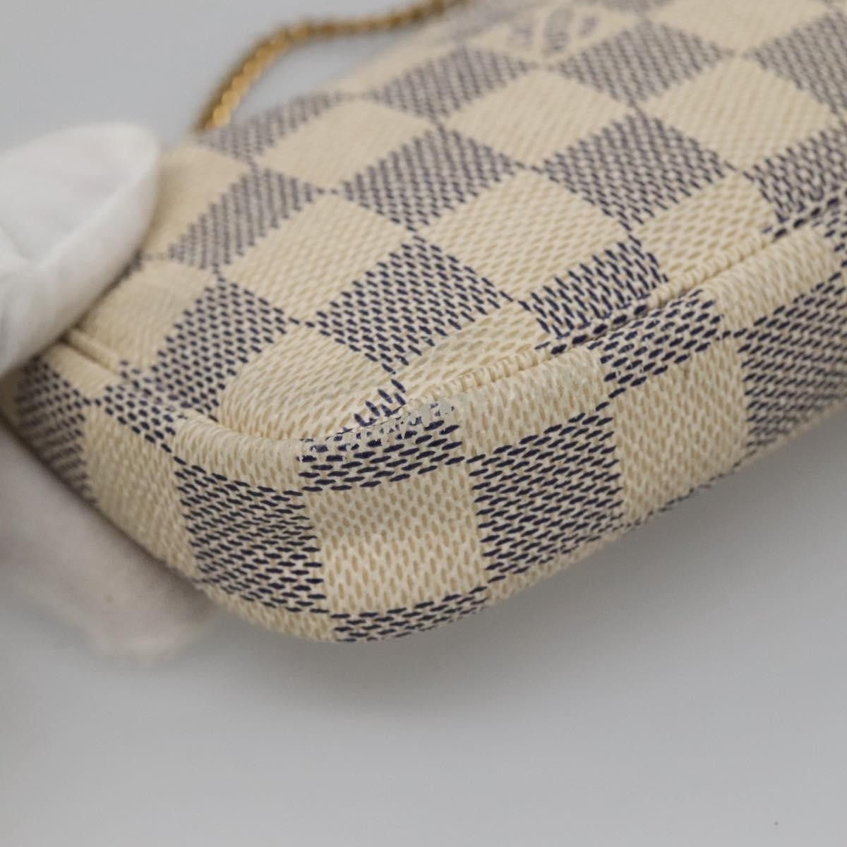 Louis Vuitton Pochette Accessoires Damier, WHITE, CANVAS, Clutche & pouche