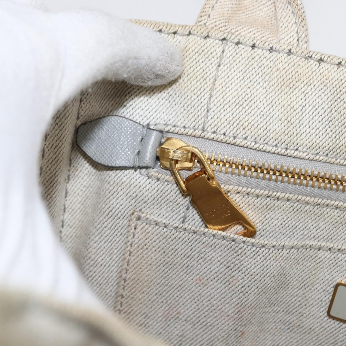 Prada Canapa Convertible Tote Canvas, GRAY, CANVAS, Tote bag