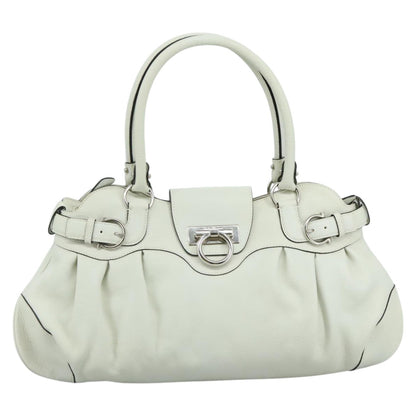 Salvatore Ferragamo Marisa Satchel Leather, WHITE, LEATHER, Handbag