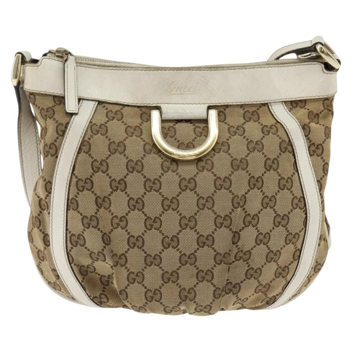 Gucci D Ring Messenger Bag GG Canvas, BEIGE, CANVAS, Shoulder bag