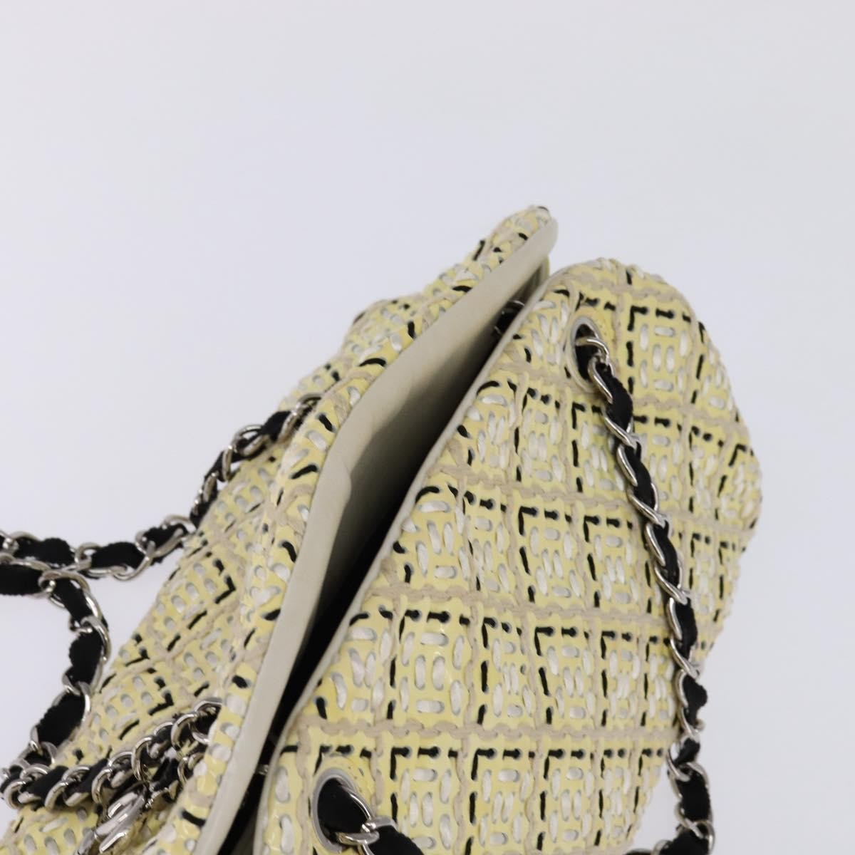 Chanel Just Mademoiselle Bag Woven Stitch Patent, BEIGE, PATENT_LEATHER, Handbag