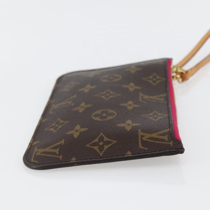 Louis Vuitton Neverfull Pochette Monogram Canvas, BROWN, CANVAS, Clutche & pouche