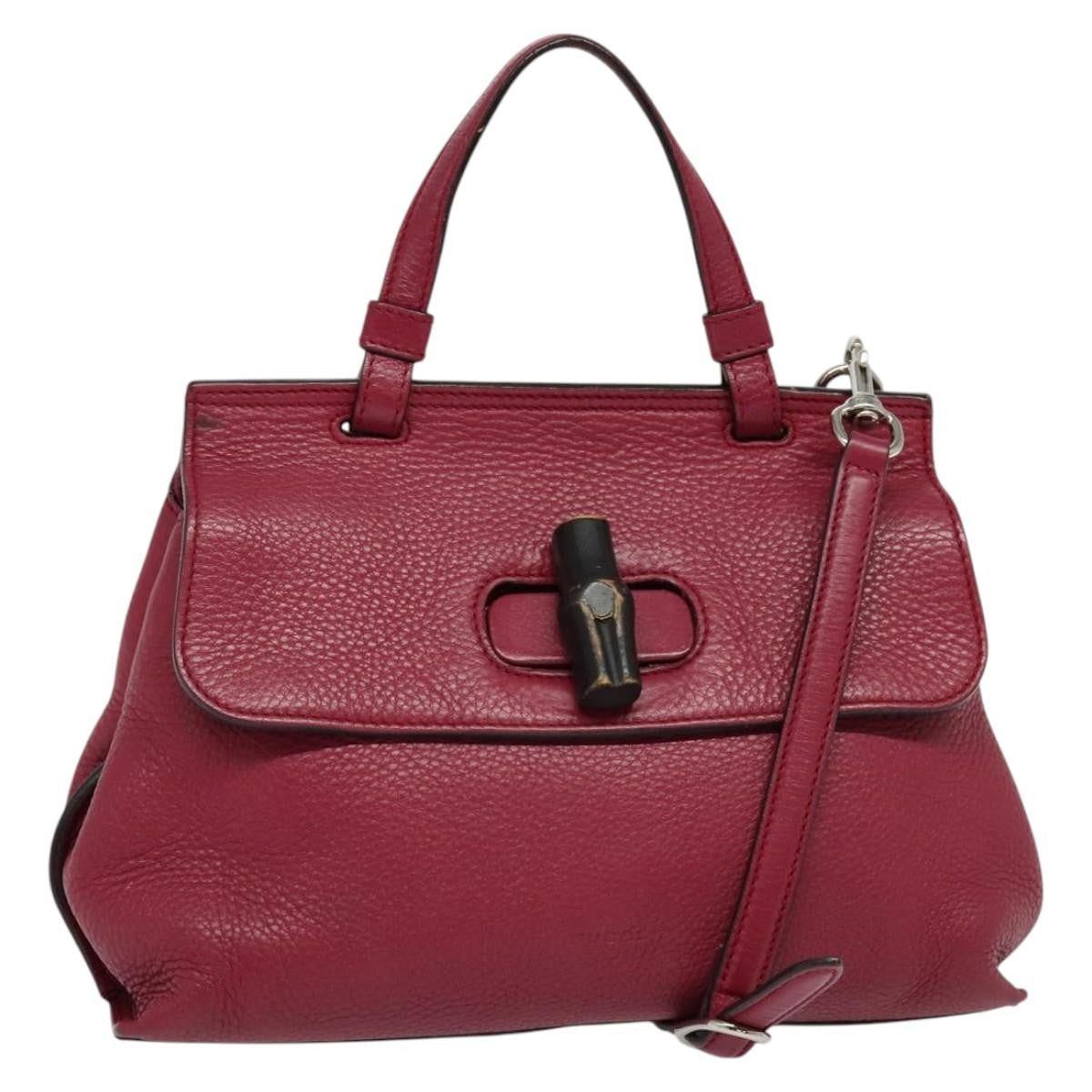 Gucci Bamboo Daily Top Handle Bag Leather, PINK, LEATHER, Handbag
