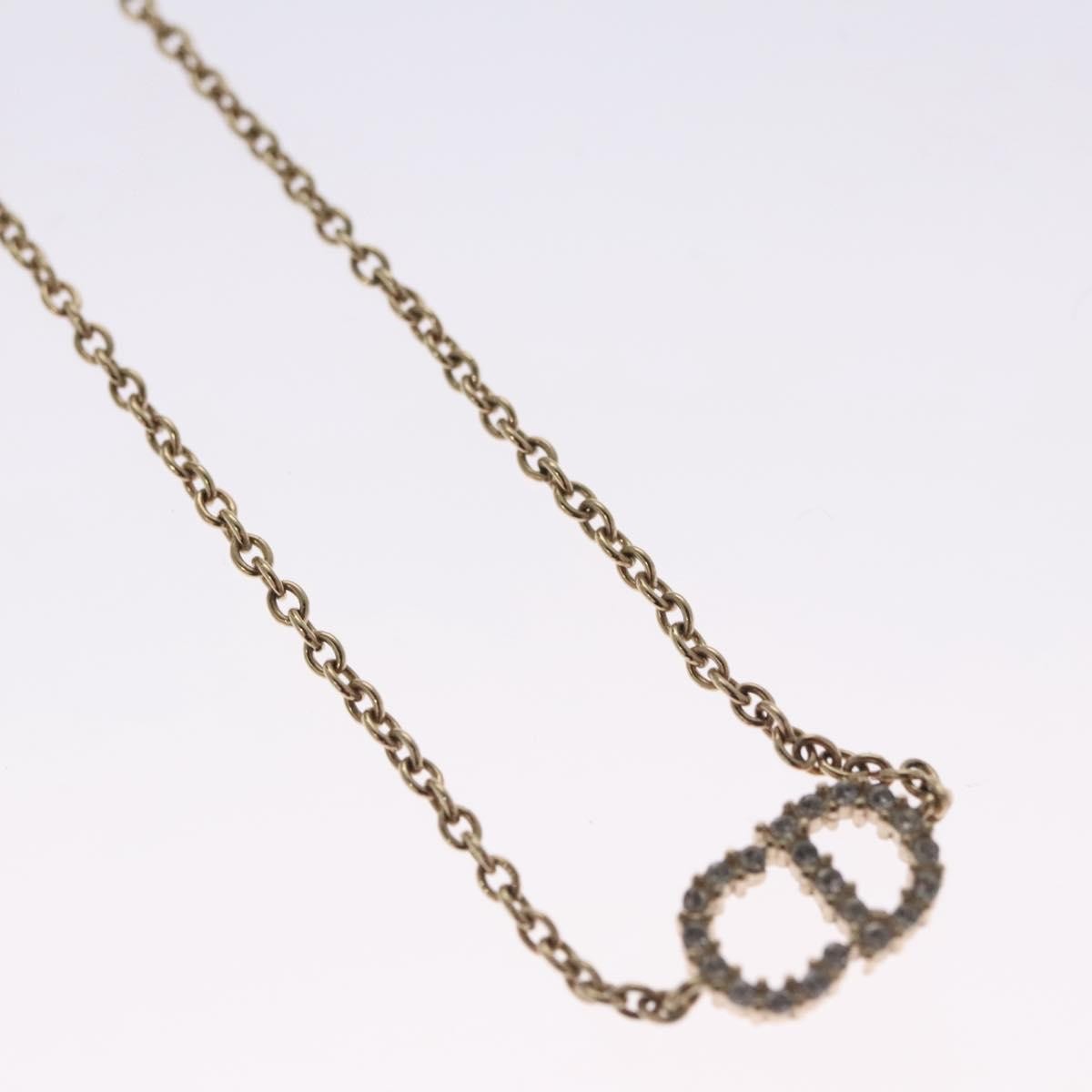 Christian Dior Vintage CD Pendant Necklace Metal with Crystals, GOLD, METAL, Bracelet