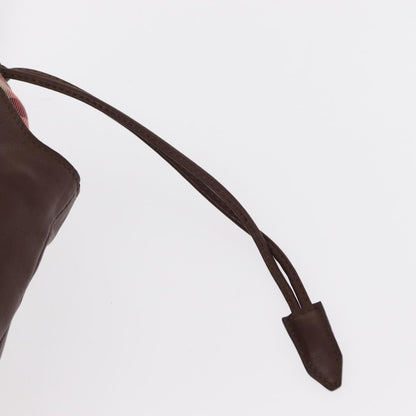 Burberry Big Crush Tote Leather and House Check Canvas, BROWN, LEATHER, Handbag